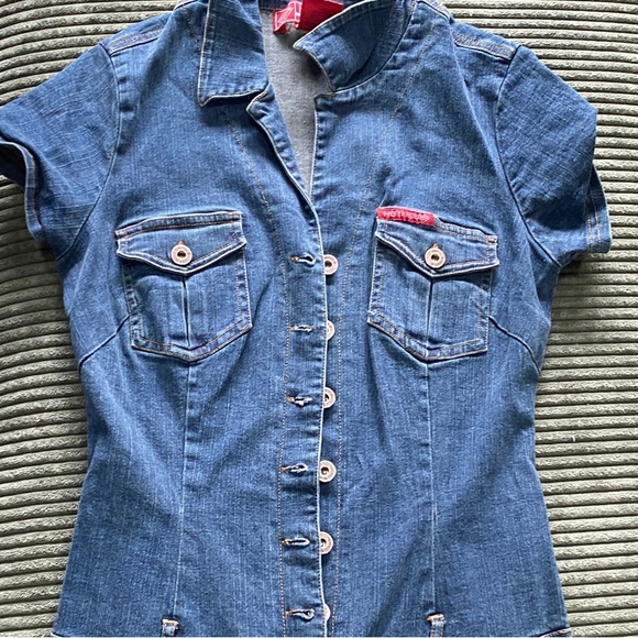 Hot Kiss Women's Blue Denim Overalls Y2K - Picture 8 of 13